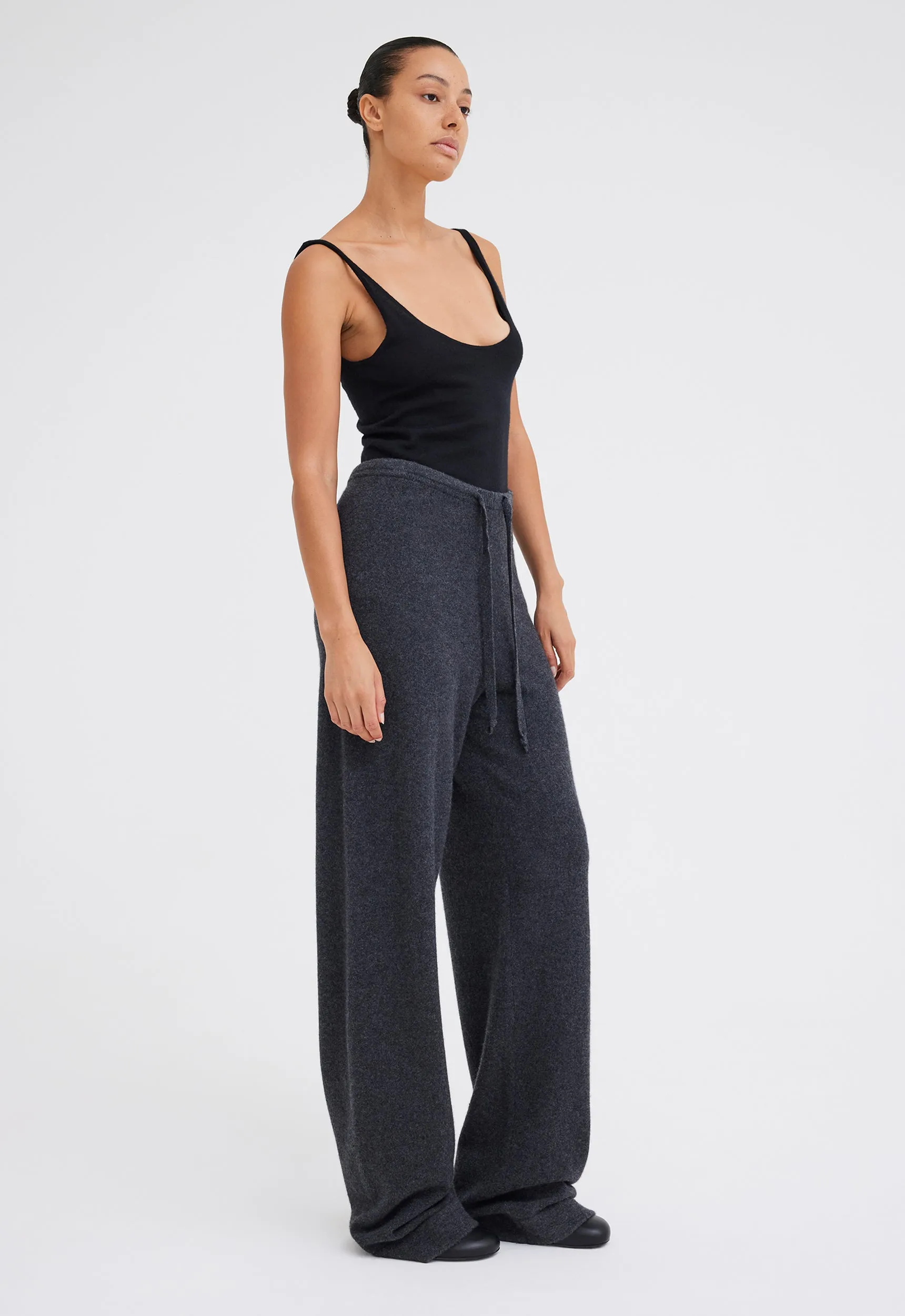 Dova Cashmere Pant - Char Marle Grey