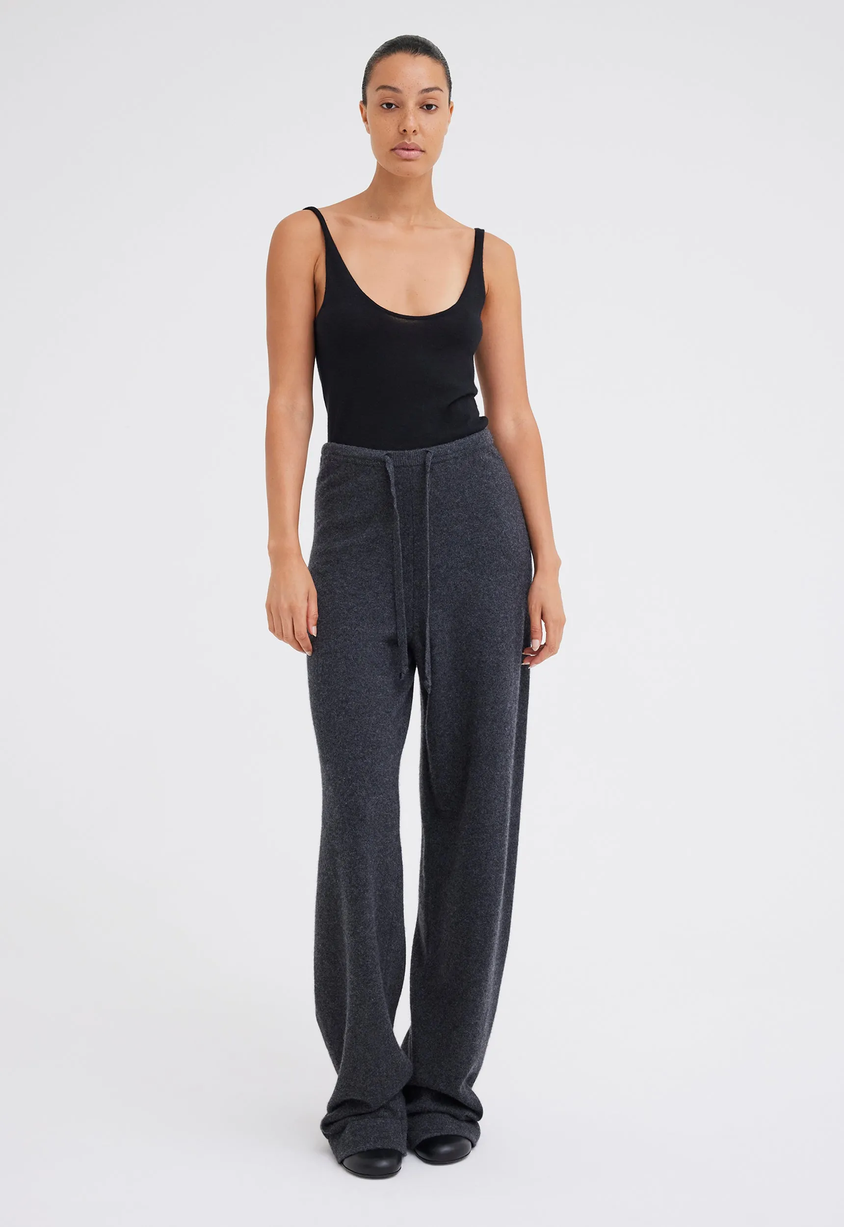 Dova Cashmere Pant - Char Marle Grey