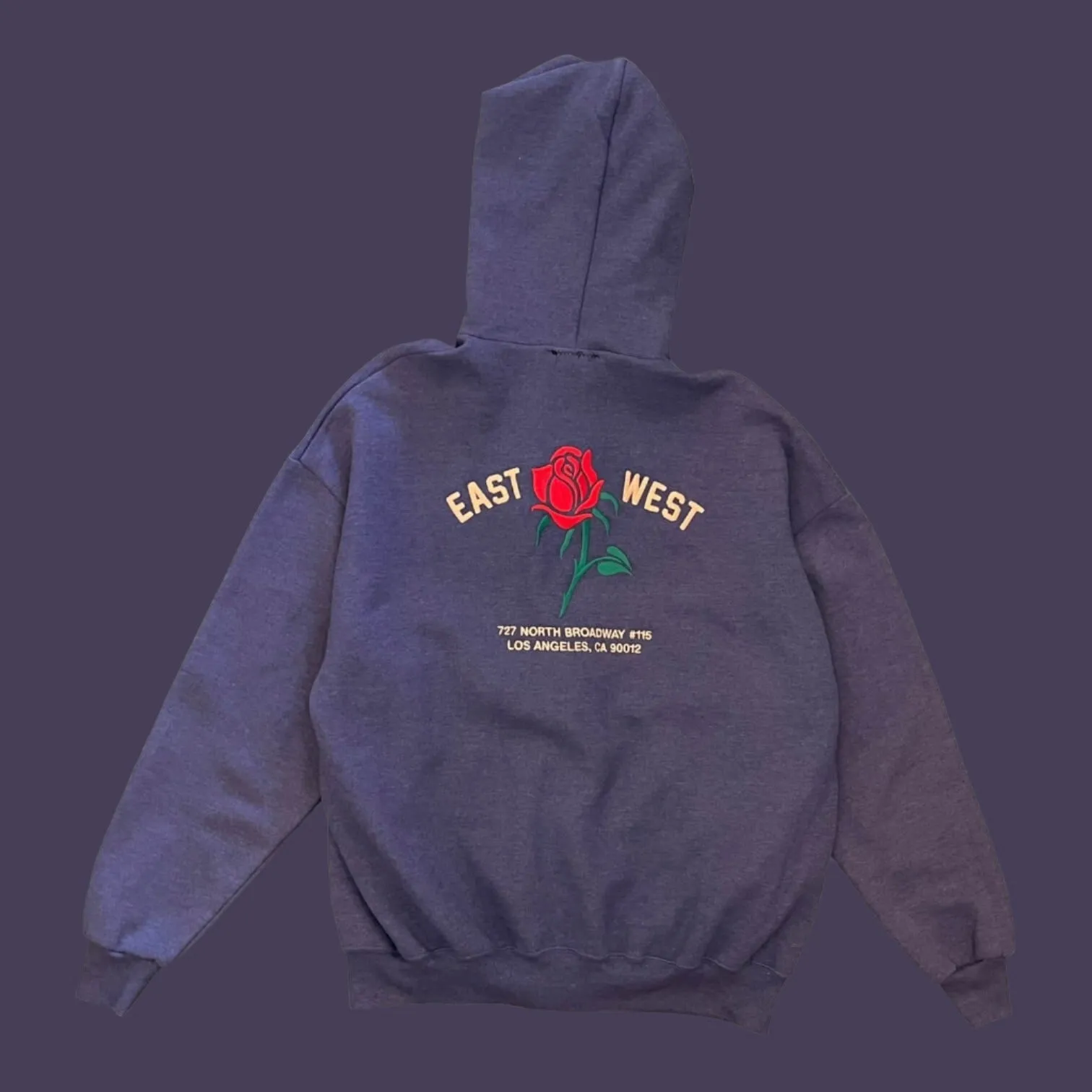 East West Rose Sweatshirt #7.4 Heather Purple Zip XL