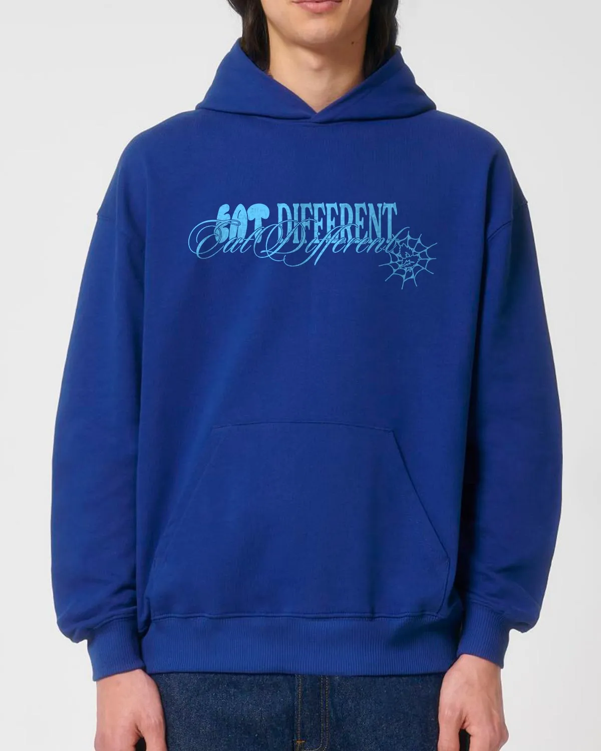 Eat Different Deluxe Organic Box Hoodie - Cobalt Blue