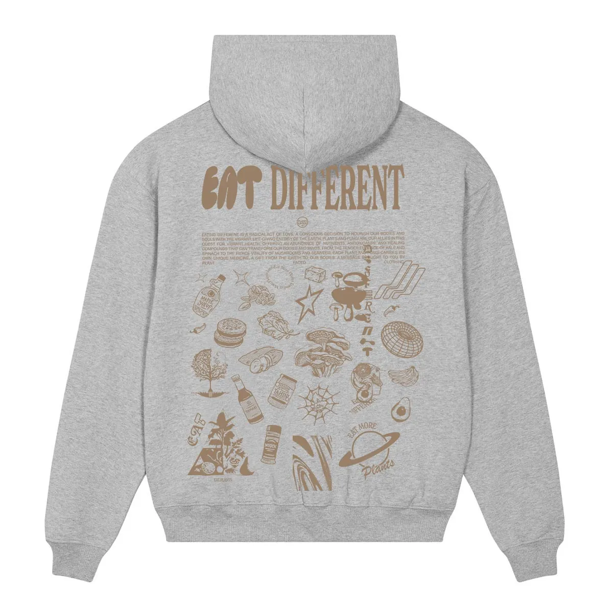 Eat Different Deluxe Organic Box Hoodie - Heather Grey