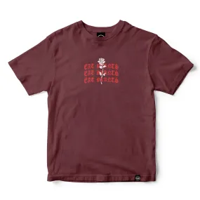 Eat Plants Goth Roses Tee - Burgundy