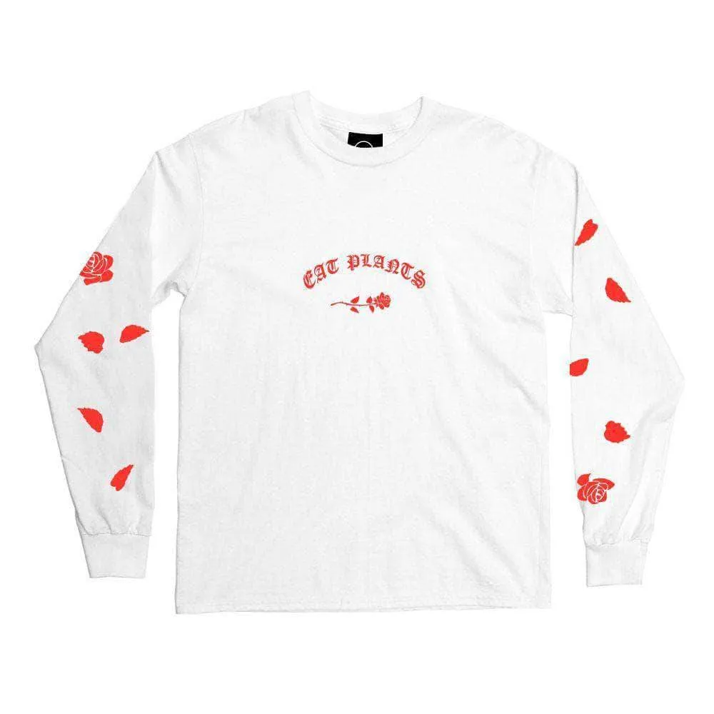 Eat Plants Scattered Roses - Long Sleeve - White