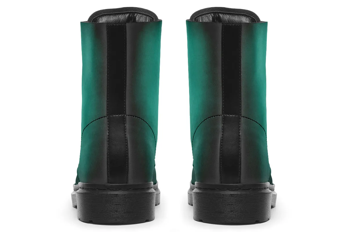 Enchanted Emerald Boots - Vegan Leather Doc-Style Boots with Durable Stitched on Soles