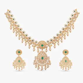 Floral Bling Nakshatra CZ Necklace Set