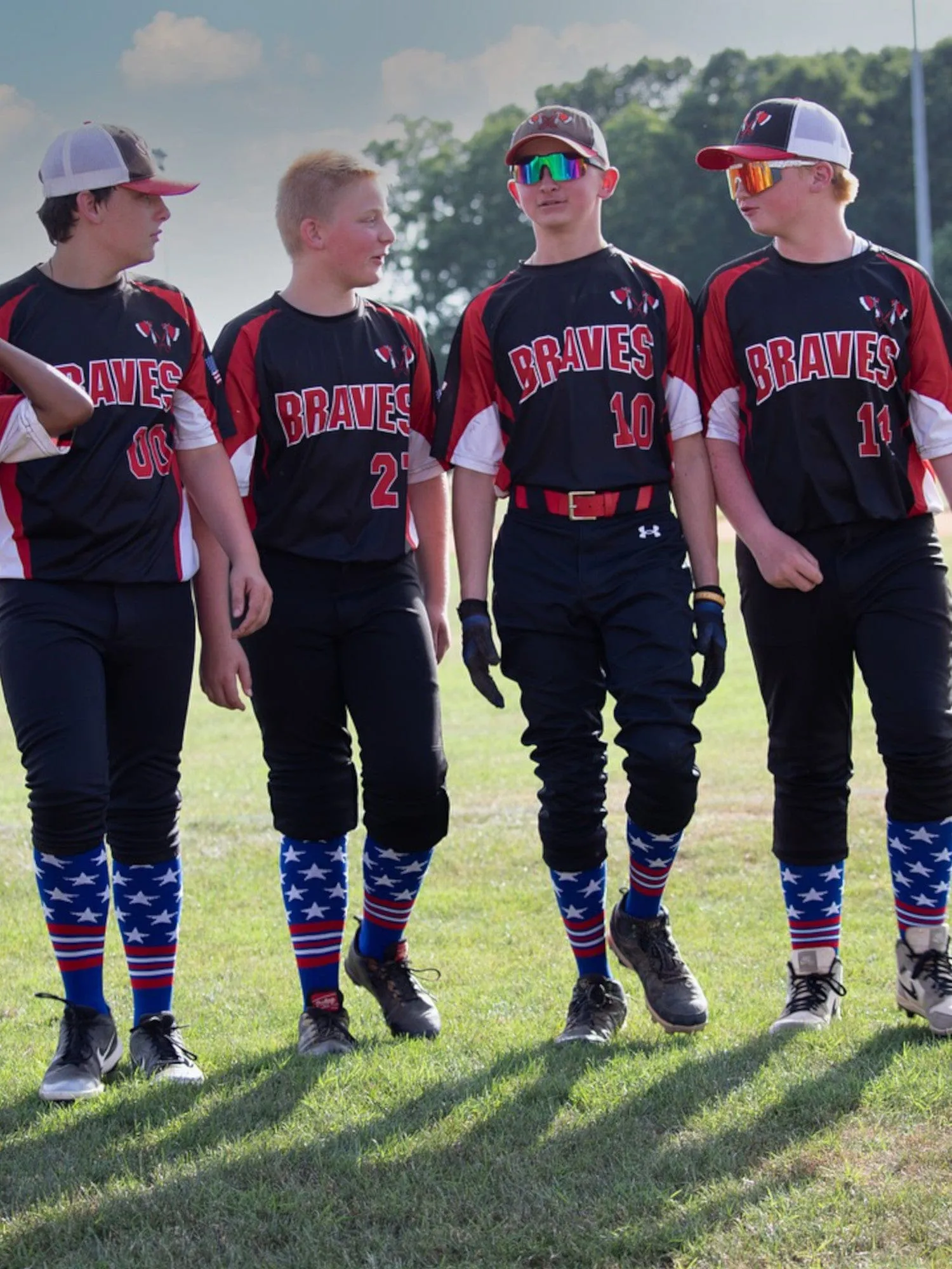 Freedom Baseball Socks USA Stripes Over the Knee