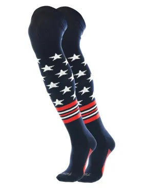 Freedom Baseball Socks USA Stripes Over the Knee