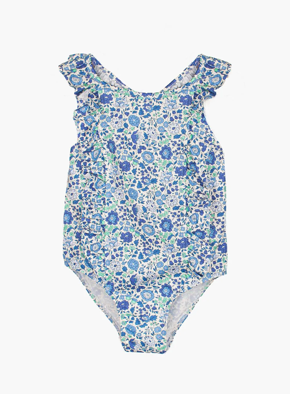 Frill Swimsuit in Blue Danjo