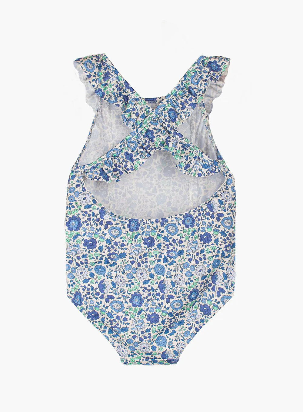 Frill Swimsuit in Blue Danjo