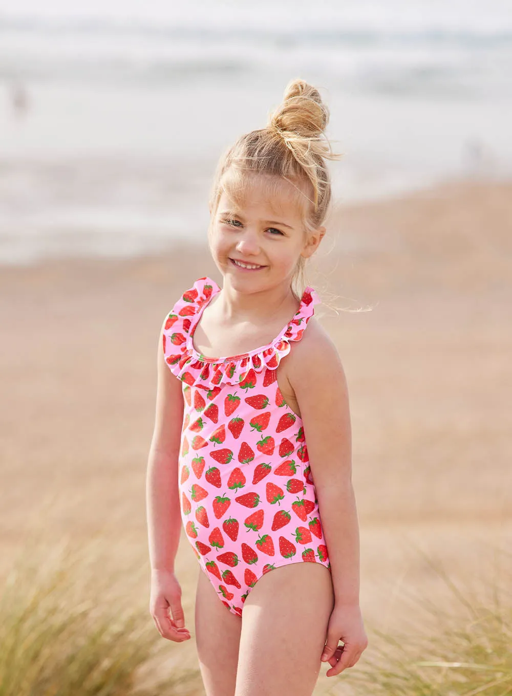 Frill Swimsuit in Strawberry