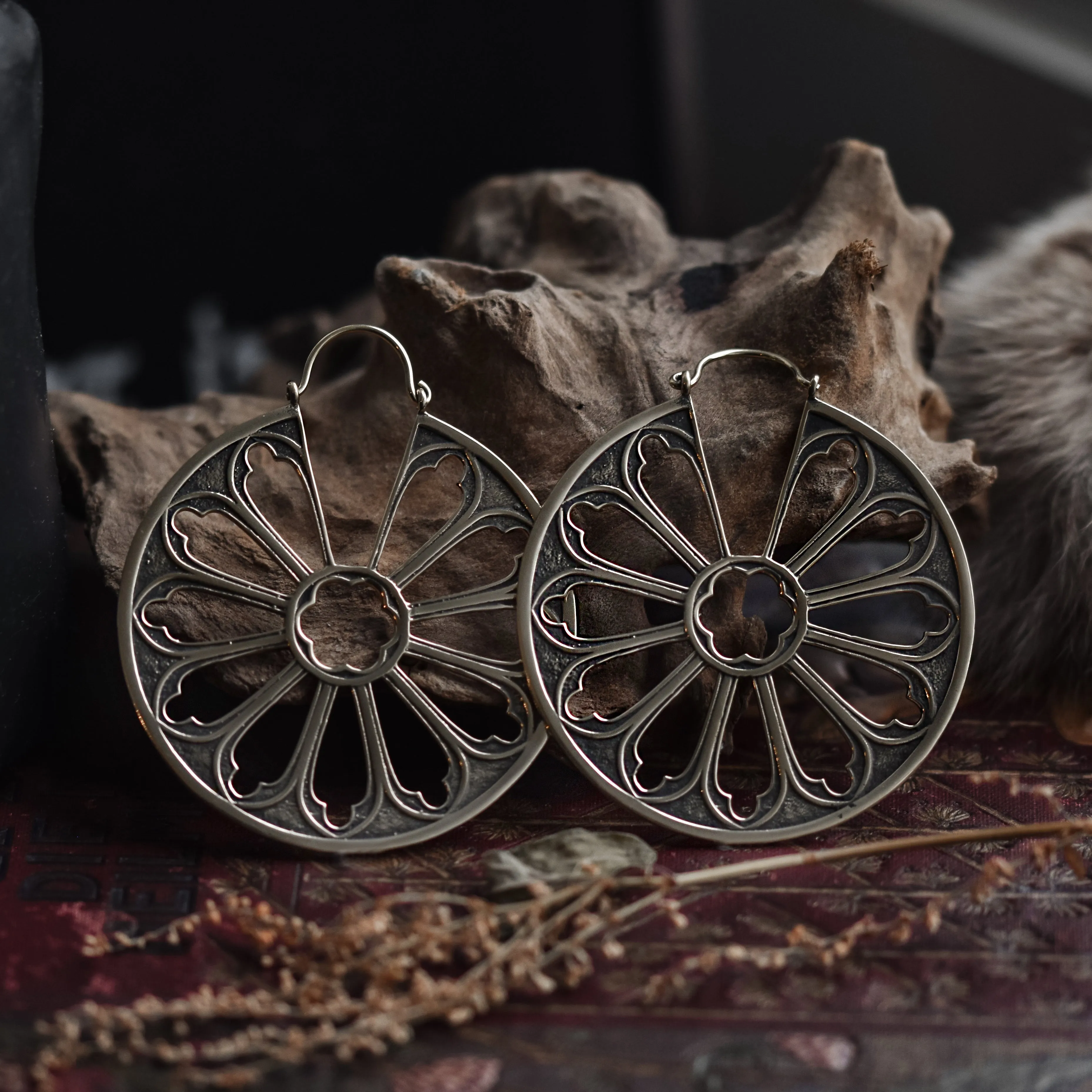 Golden Cathedral Window Earrings