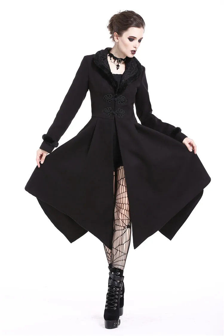 Gothic lady flower collar long coat JW167