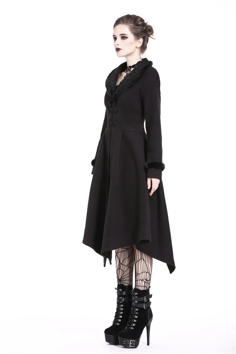 Gothic lady flower collar long coat JW167