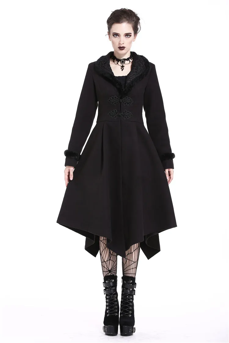 Gothic lady flower collar long coat JW167