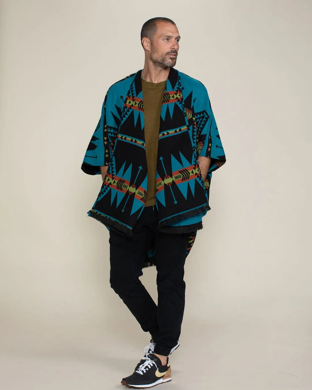 Grey Wolf Fabric Poncho | Men's