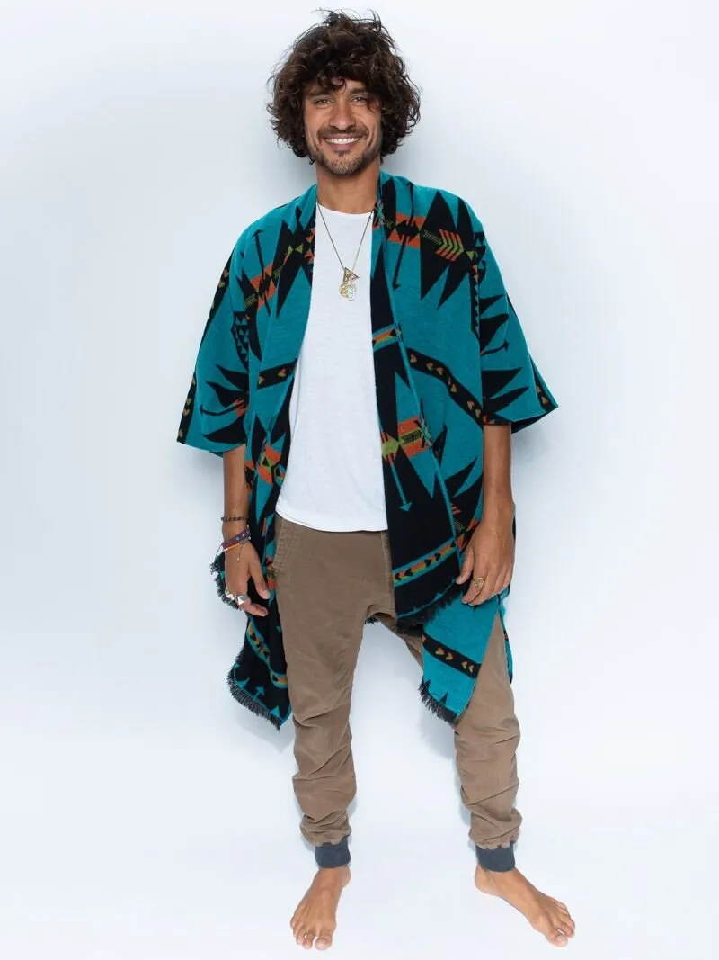 Grey Wolf Fabric Poncho | Men's