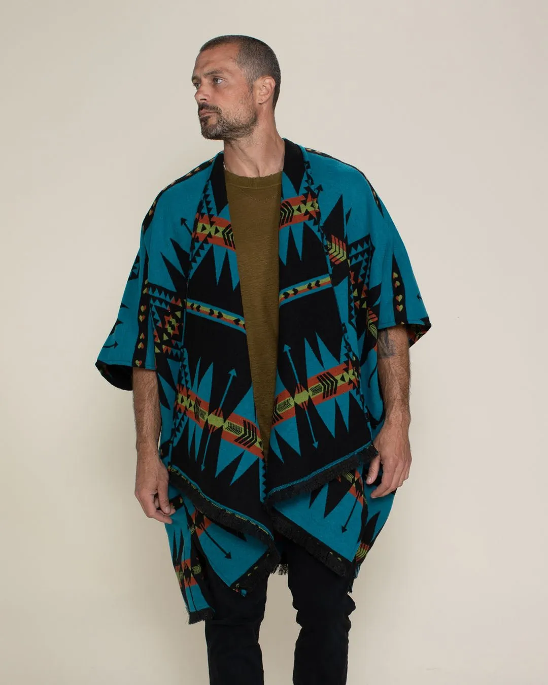 Grey Wolf Fabric Poncho | Men's