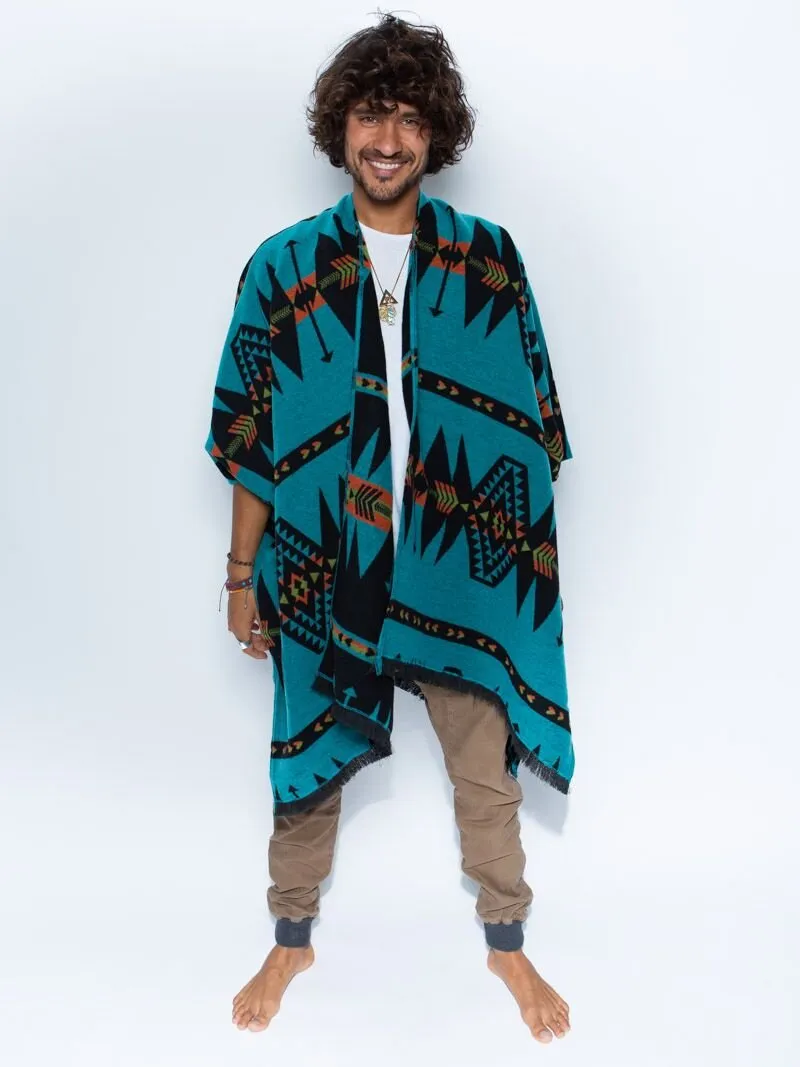 Grey Wolf Fabric Poncho | Men's