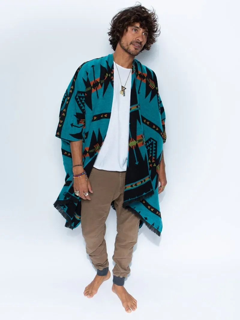 Grey Wolf Fabric Poncho | Men's