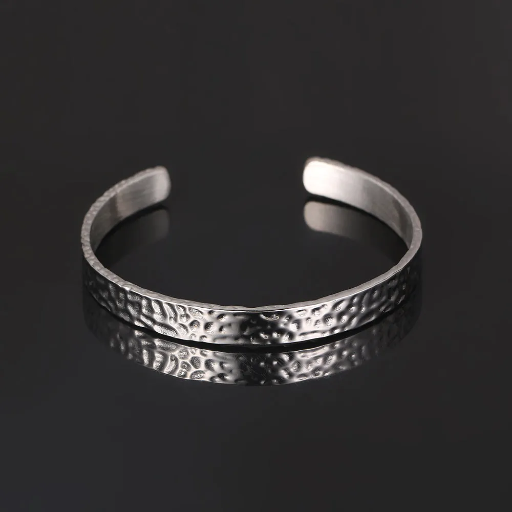 Hammered Silver Cuff Bracelet