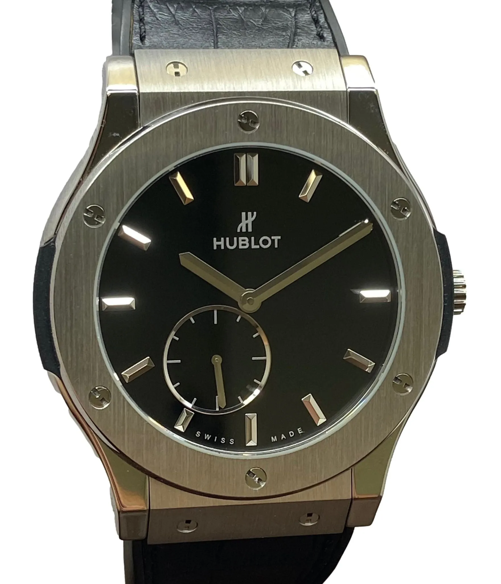 Hublot Classic Fusion Ultra Thin Titanium 515.NX.1270.LR Black Dial Hand Wind Men's Watch