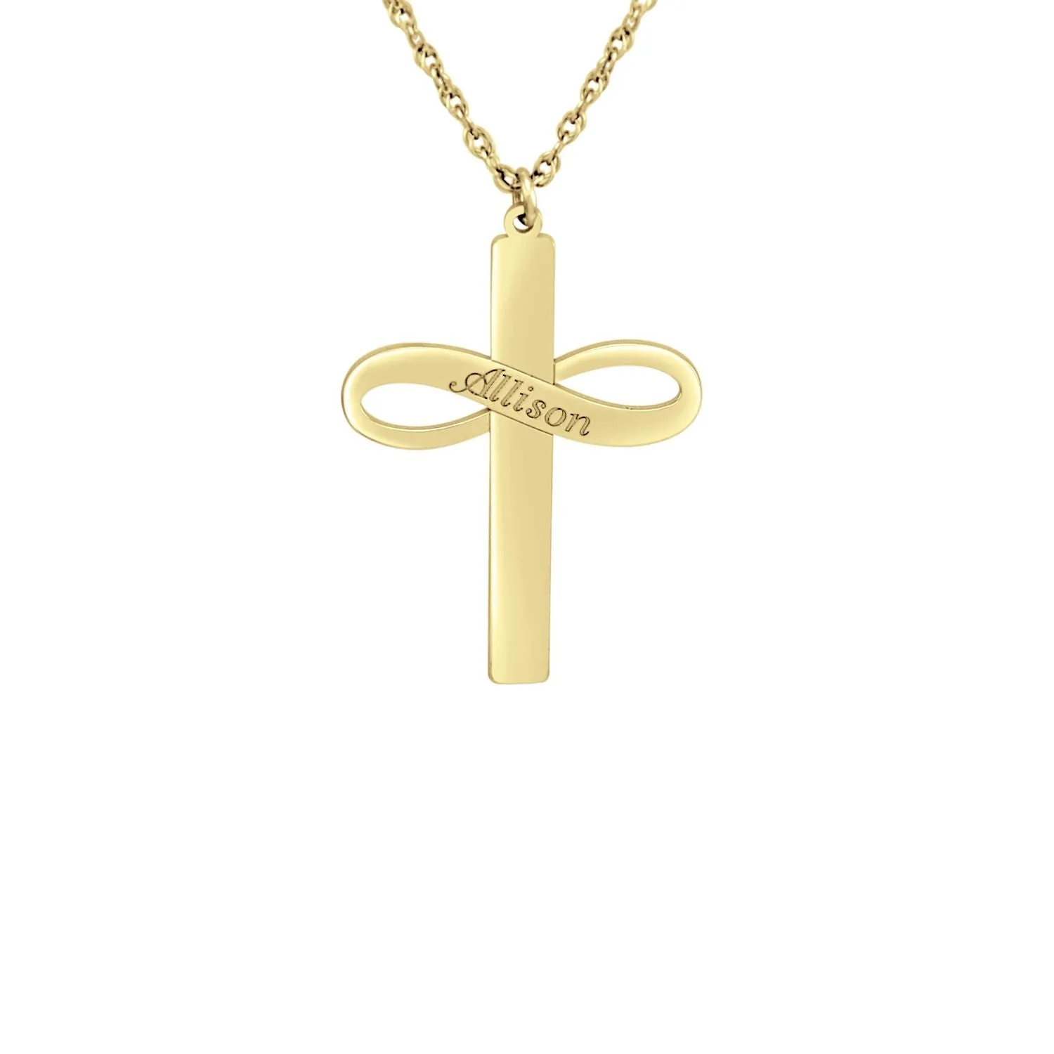 Infinity Name Cross Necklace