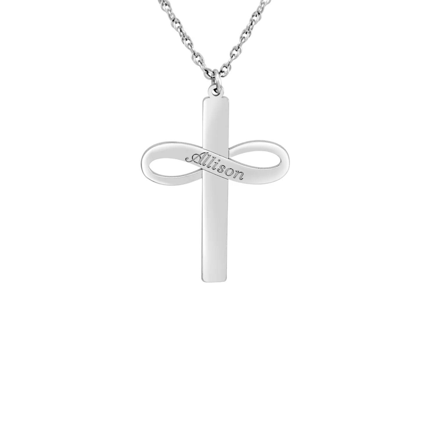 Infinity Name Cross Necklace