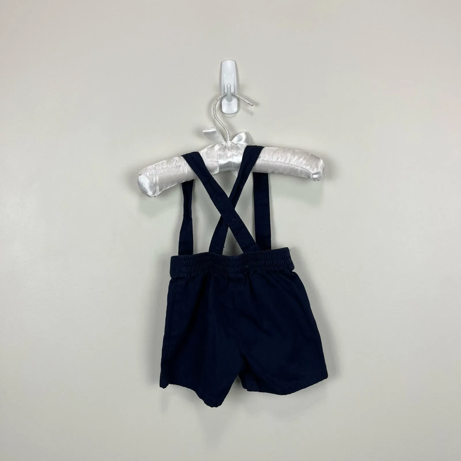 Janie and Jack Navy Blue Sailor Suspender Shorts 0-3 Months