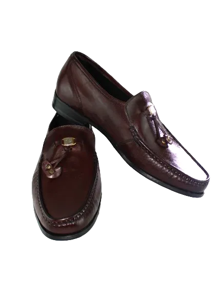 JOHN DRAKE Burgundy Tassle Slip On