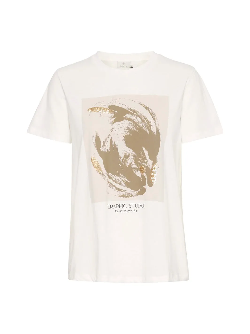 Kaffe KApolly t-shirt chalk/sand graphic