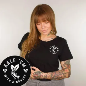 Kale 'Em With Kindness - Black Crop Top