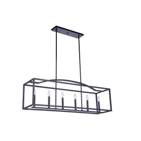 Keeley 6 Light Linear Chandelier - Black