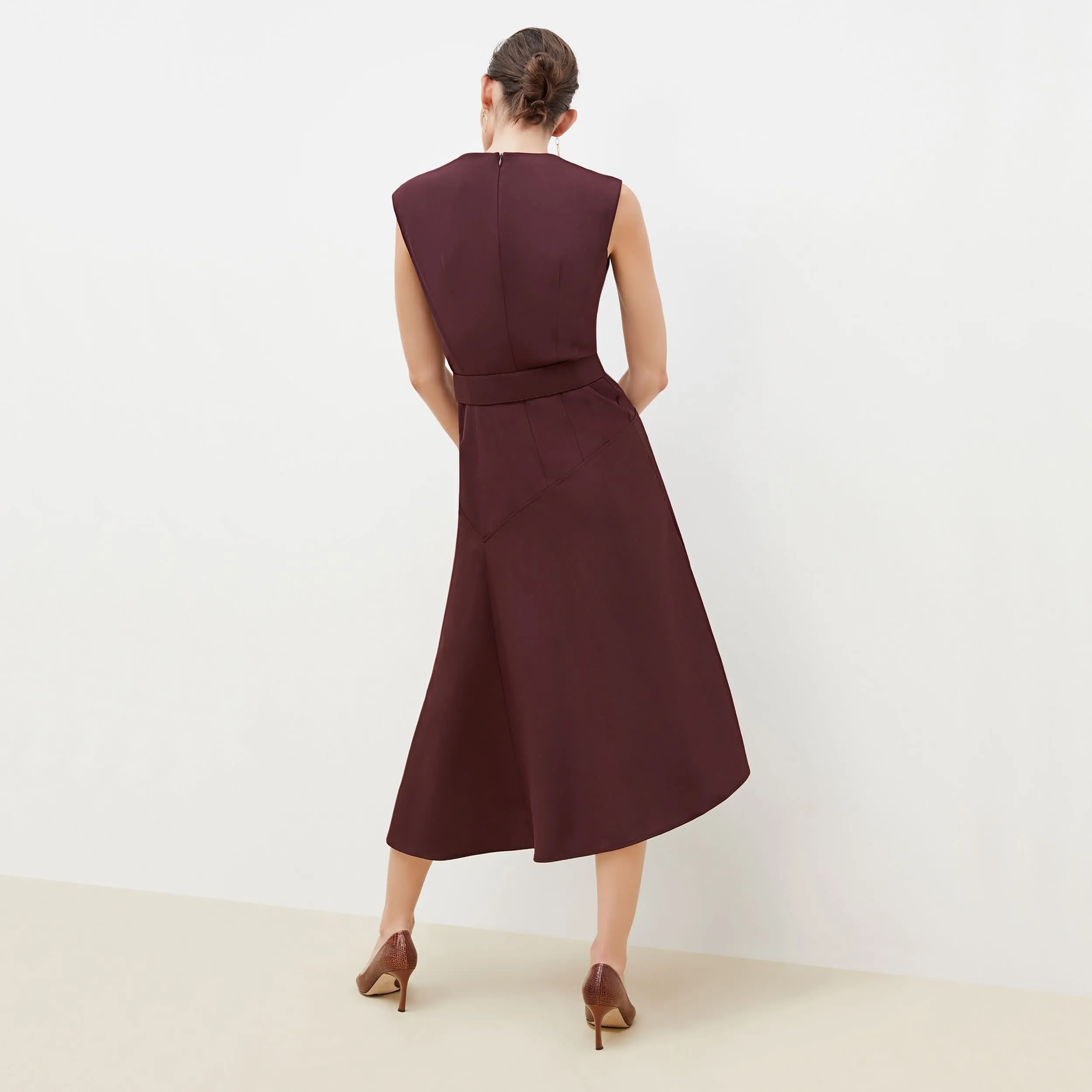 Kelsey Dress - Sharkskin :: Garnet