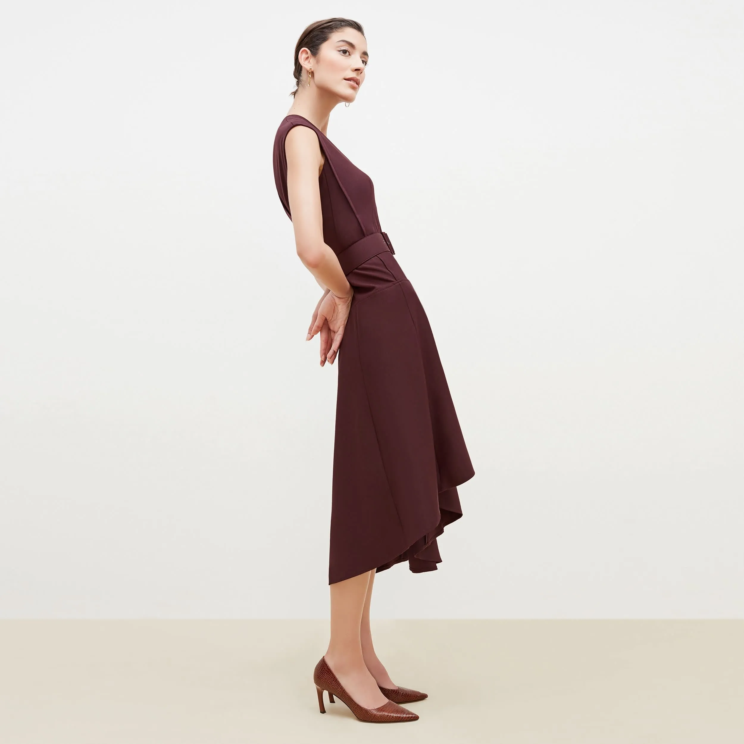 Kelsey Dress - Sharkskin :: Garnet