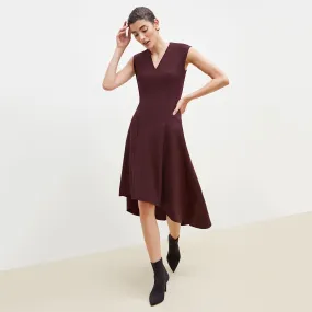 Kelsey Dress - Sharkskin :: Garnet