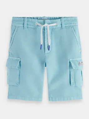 Kids - Longer-length garment-dyed cargo shorts