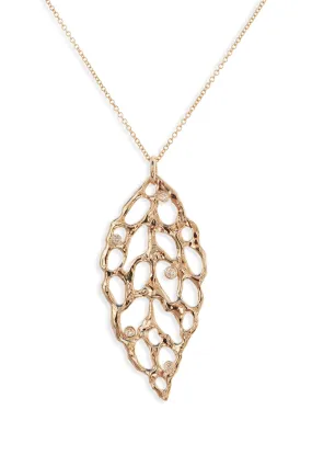 Lace ~ Large Diamond Pendant in Gold