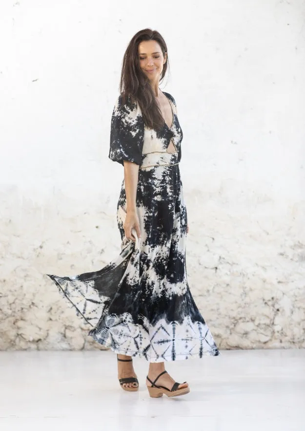 Lana Manipura Dress // Carbo Tie Dye - Black