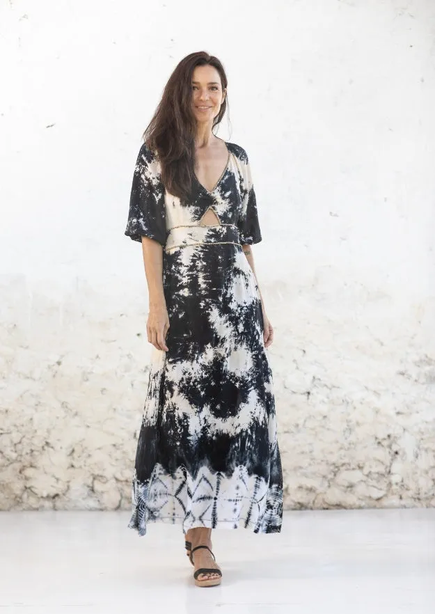 Lana Manipura Dress // Carbo Tie Dye - Black