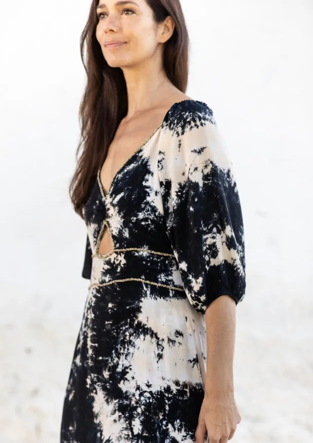 Lana Manipura Dress // Carbo Tie Dye - Black