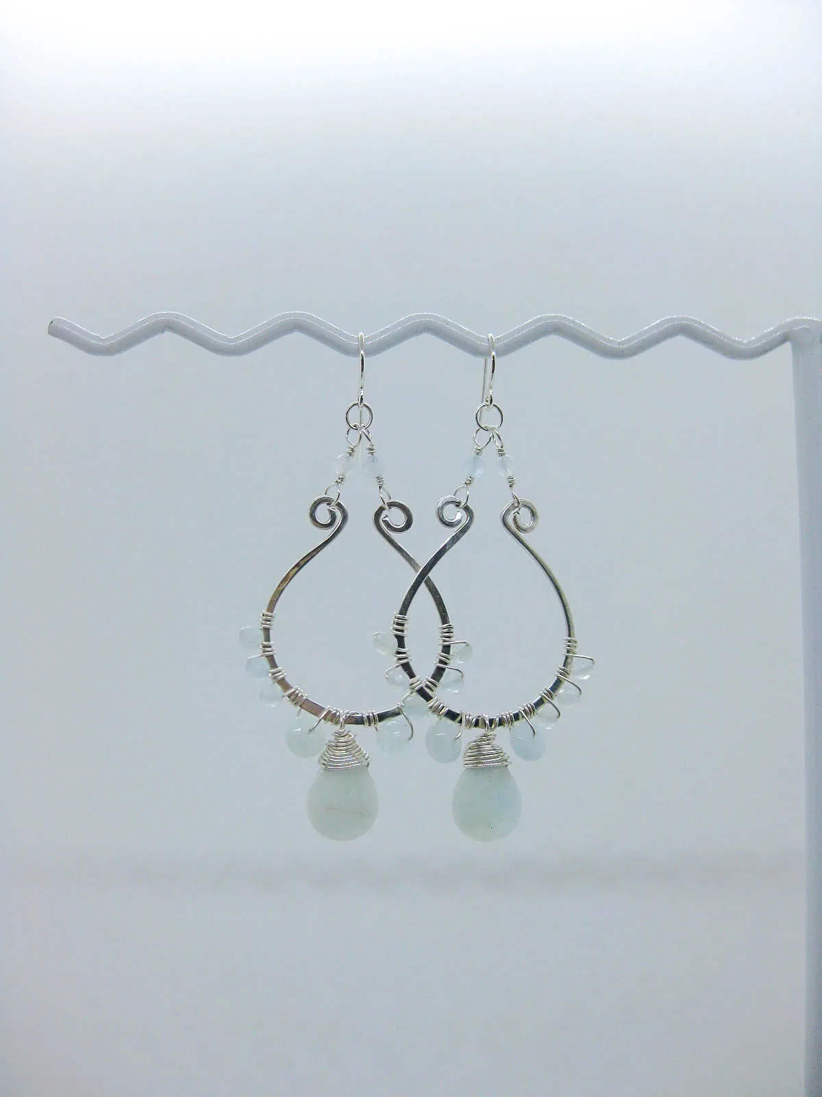 Larkspur: Aquamarine Chandelier Earrings - e631