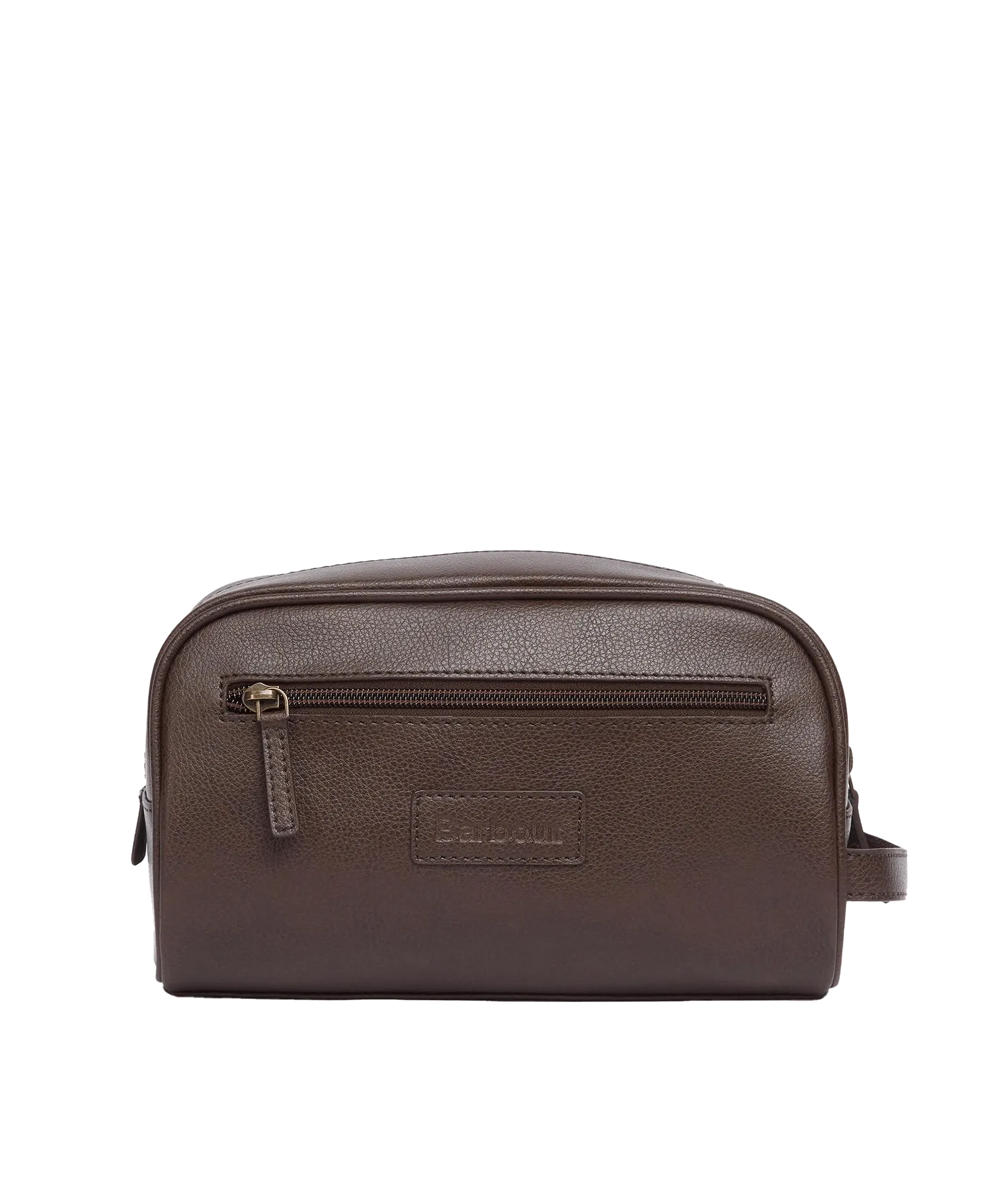 Leather Washbag - Brown