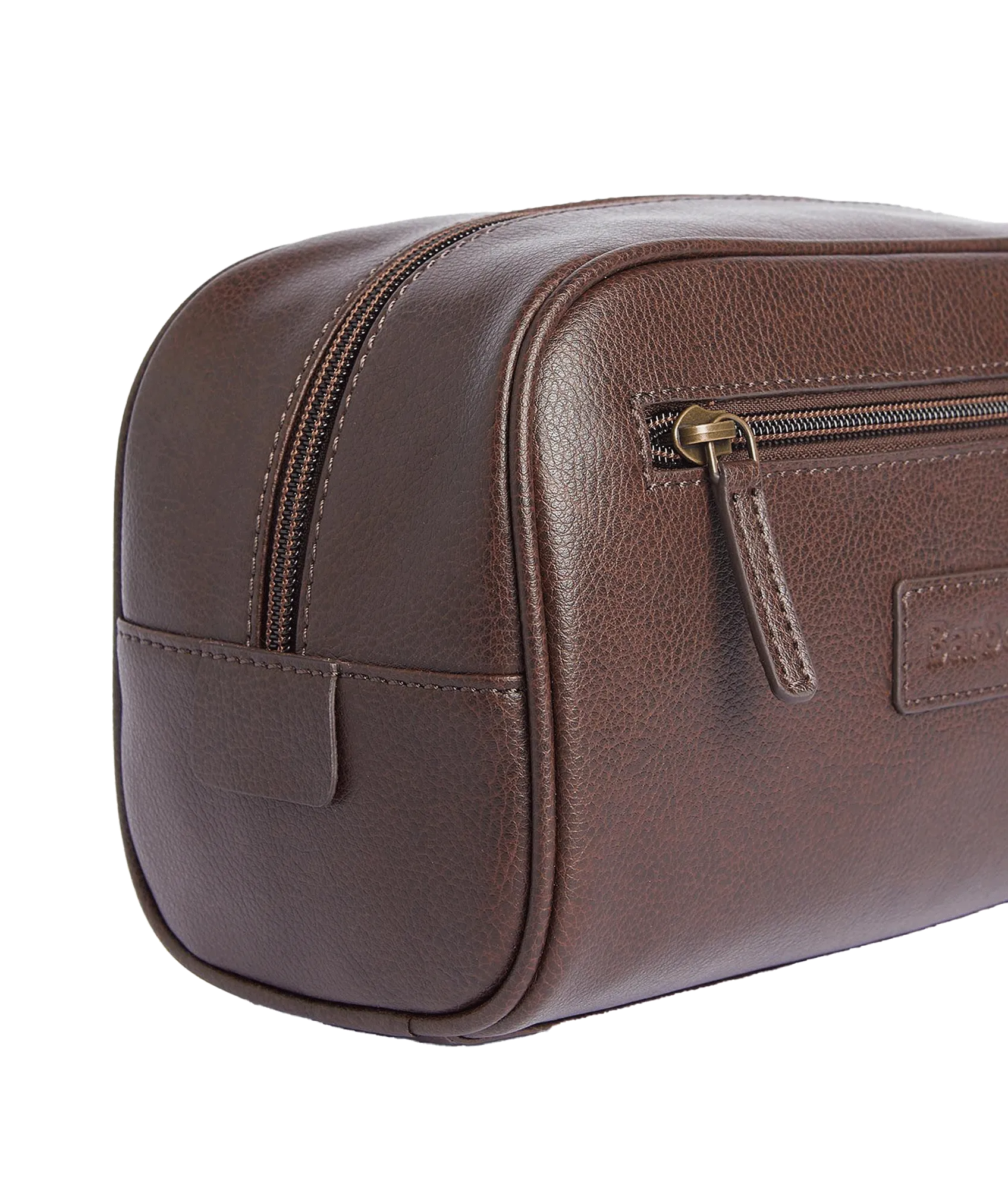 Leather Washbag - Brown