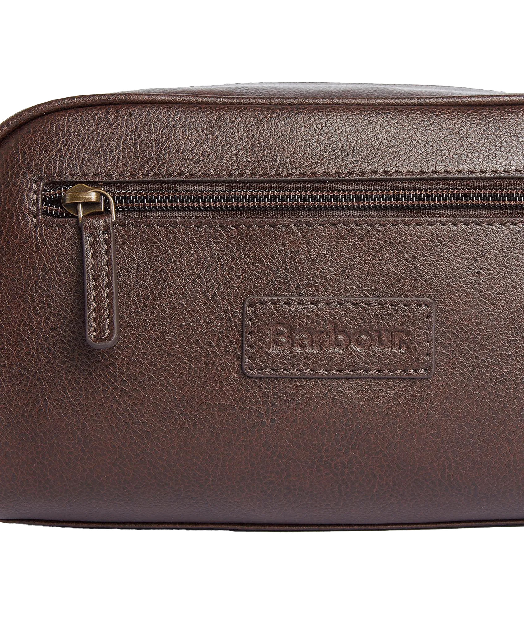 Leather Washbag - Brown