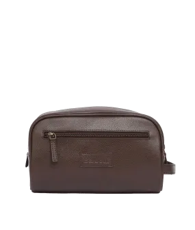 Leather Washbag - Brown