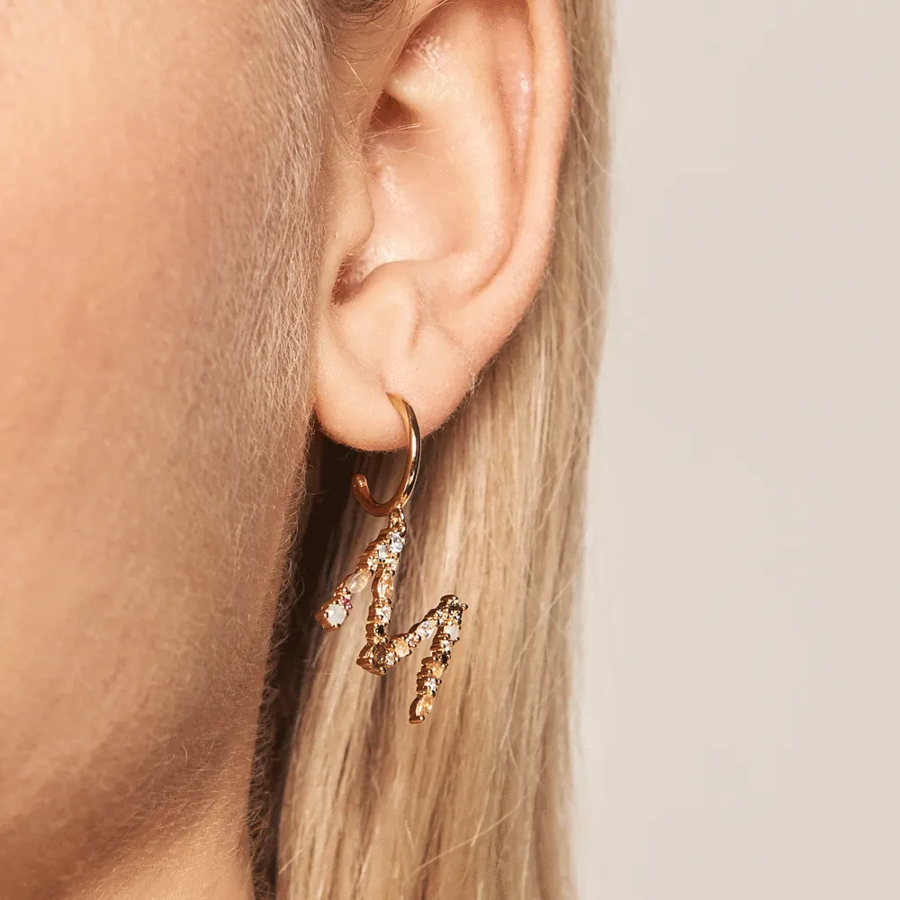 Letter M Earrings