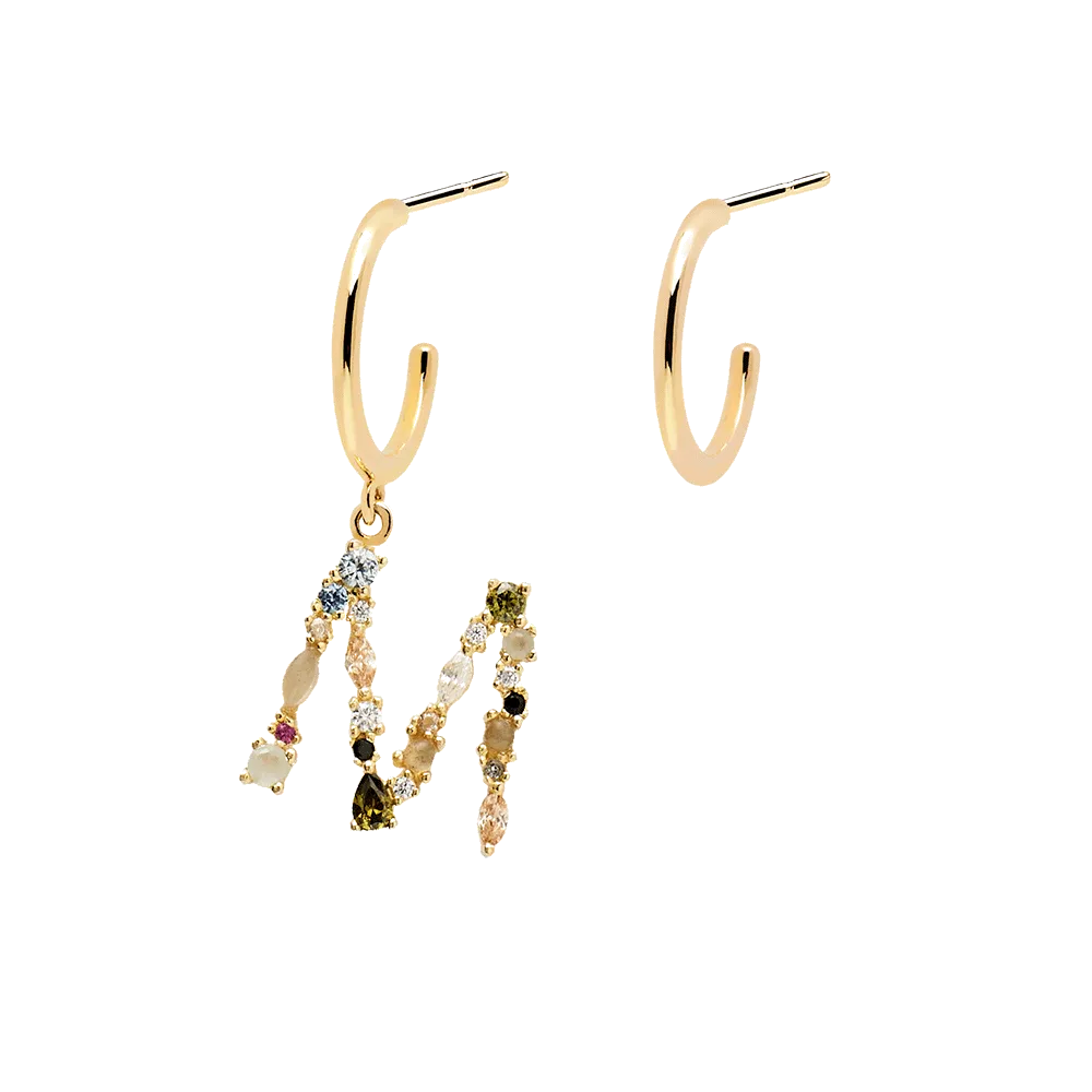 Letter M Earrings