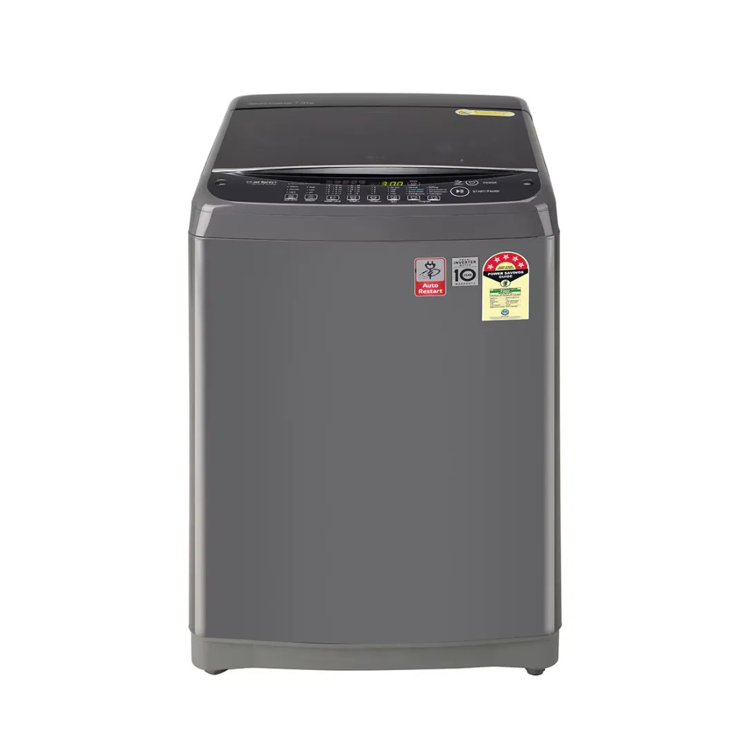 LG 7Kg Top Load Washing Machine, Smart Inverter, Auto Tub Clean, Middle Black