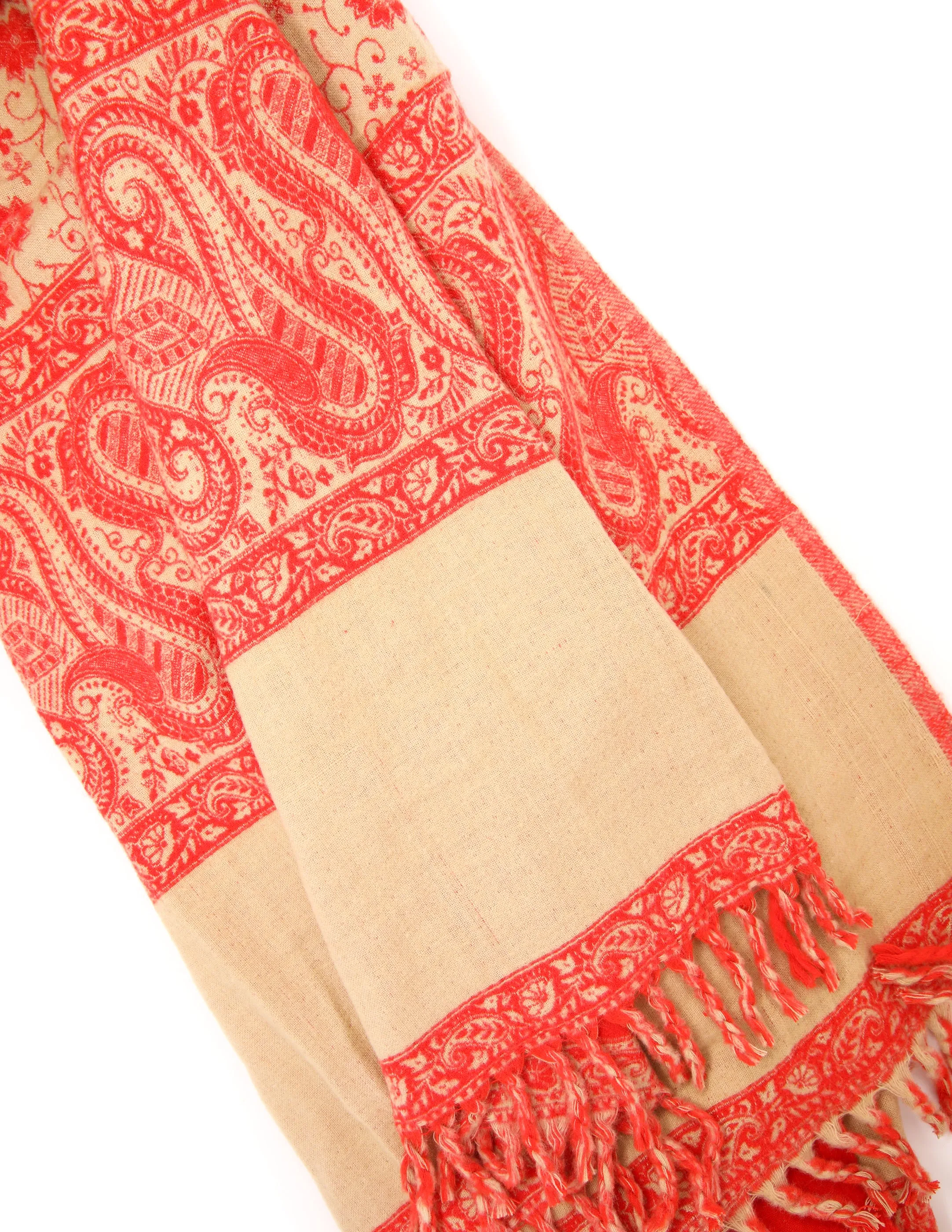 Lily Red Orange Tibet Shawl