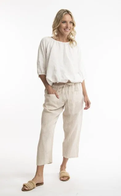 Linen sand 3/4pants